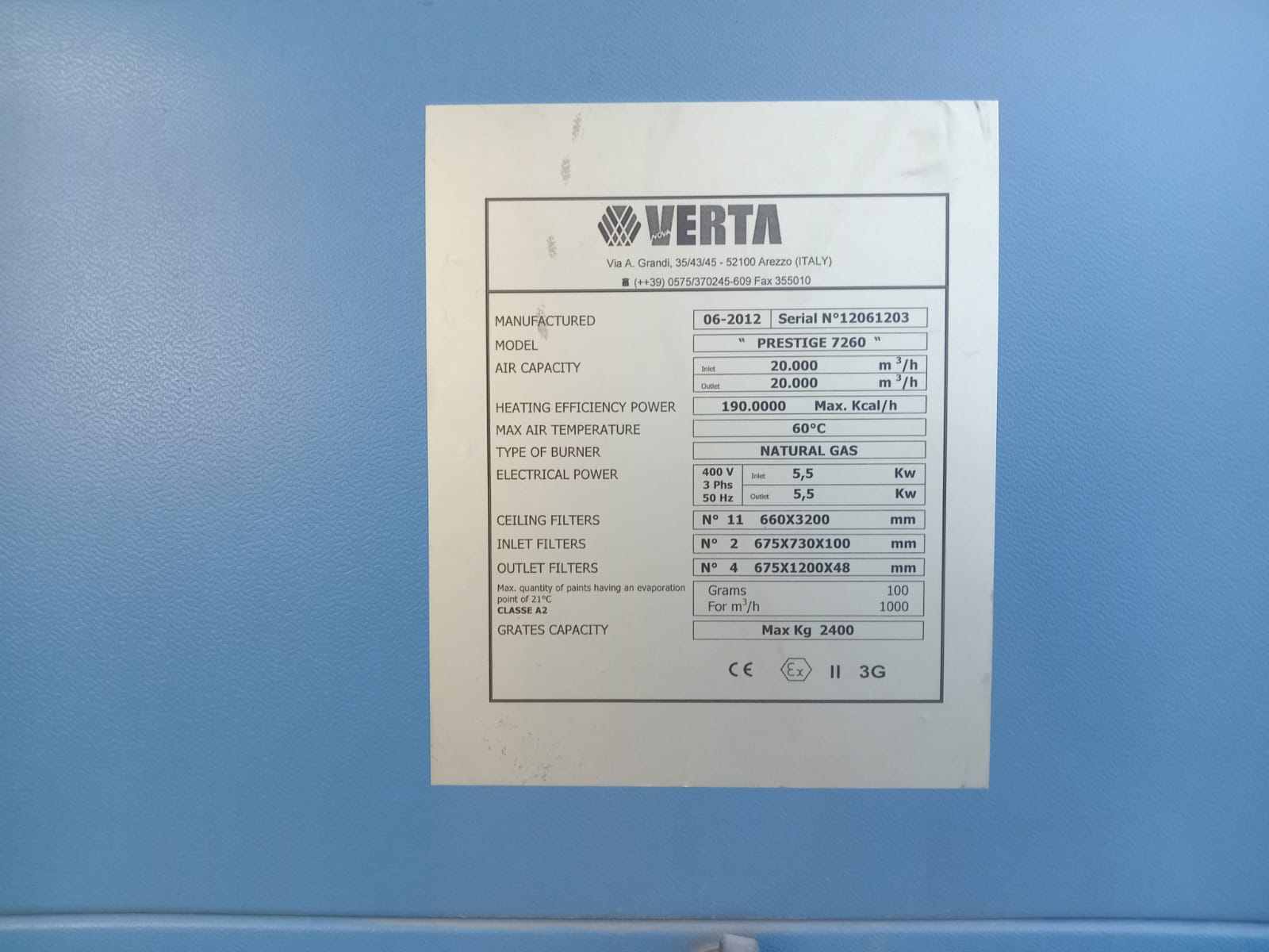 Покрасочная камера Nova Verta Prestige, Б/У. 2012г. выпуска