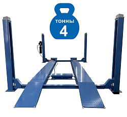 Комплект F4D-4 Подъемник 4-хст. г/п 4т,эл/гидр. с траверсой+T 7202 TAB Стенд сход-развал 3D
